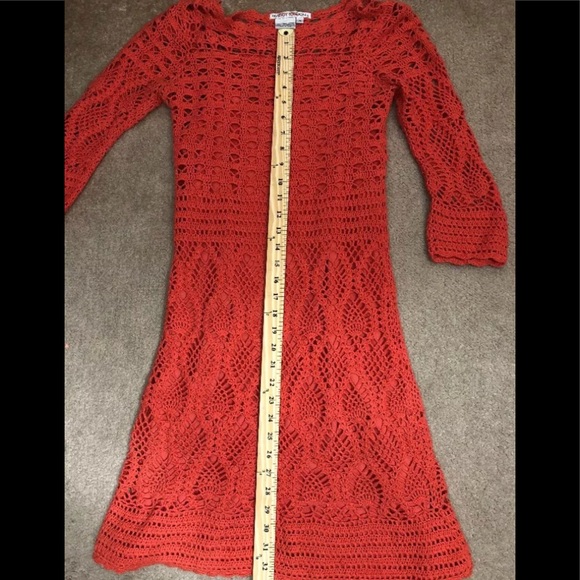 Maggy London Womens Coral Eyelet Dress Sz M - Picture 4 of 7